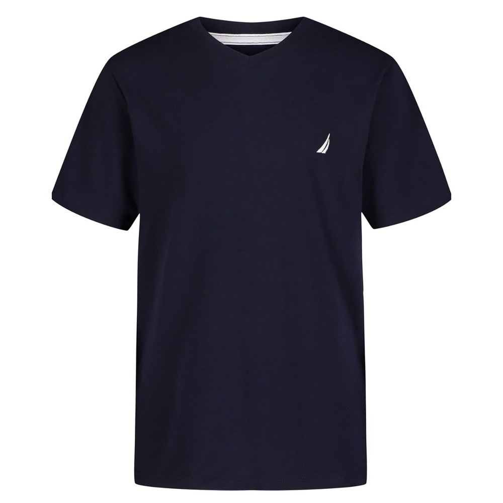Nautica Boys Sport Navy V-Neck Short Sleeve T-Shirt Size Sm 8 NSACA00F-453 NWT